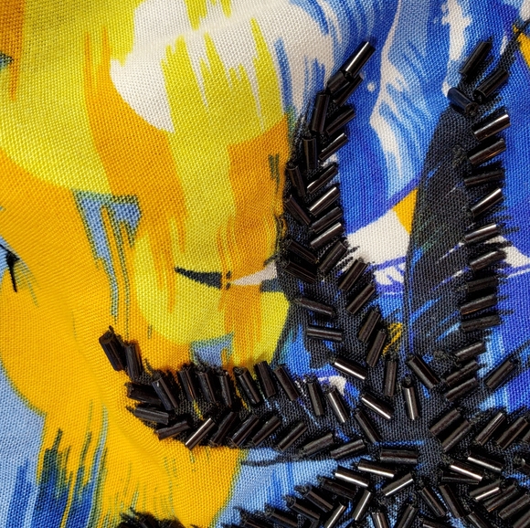 Club Z Collection Blue Tropical Palm Tree Dress - Picture 8 of 11